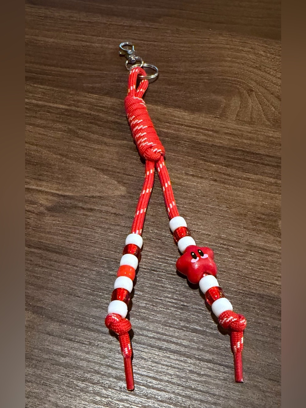 Kids Red Star Bead Keychain - Unbranded